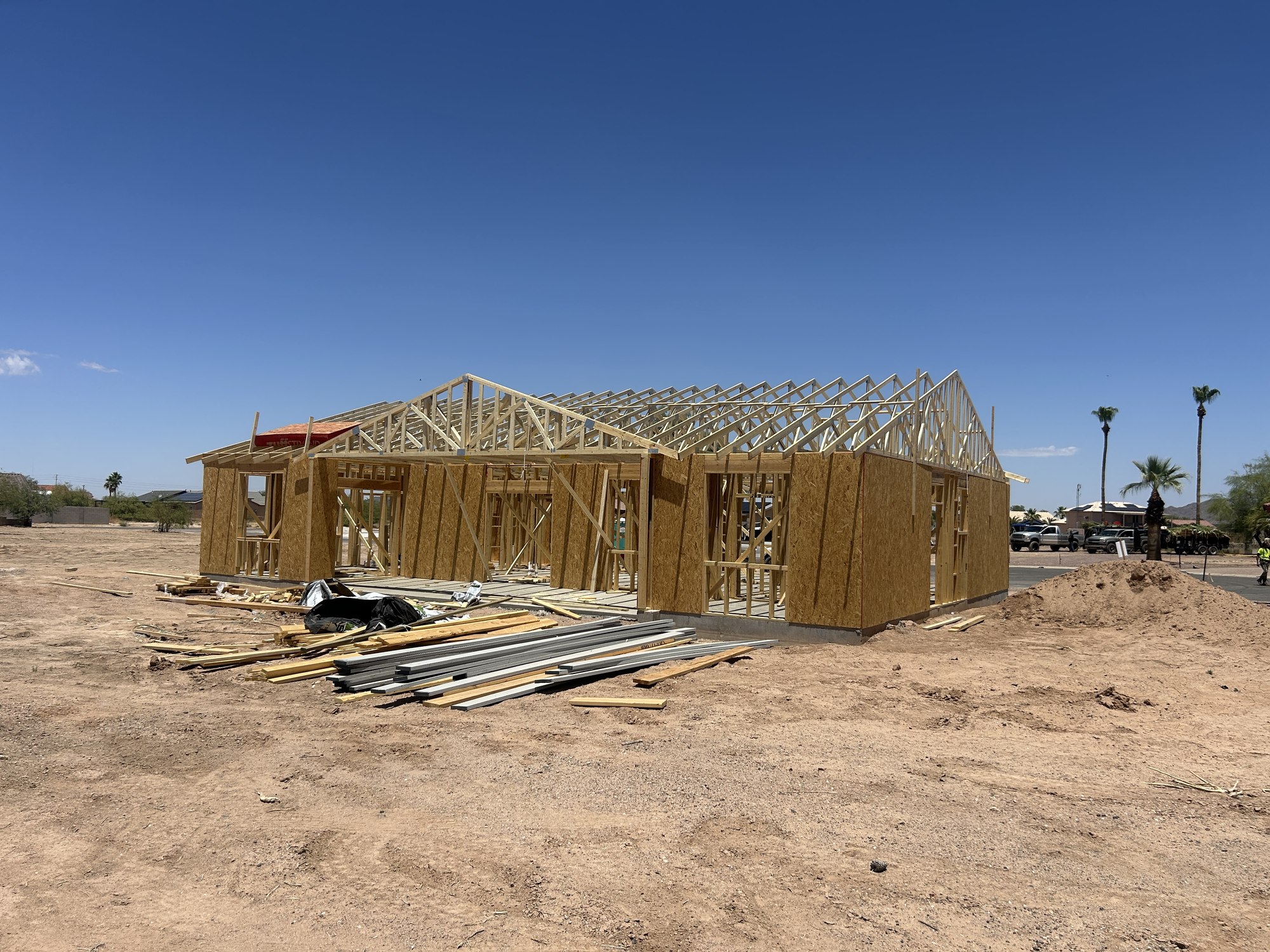 Home during framing, before completion