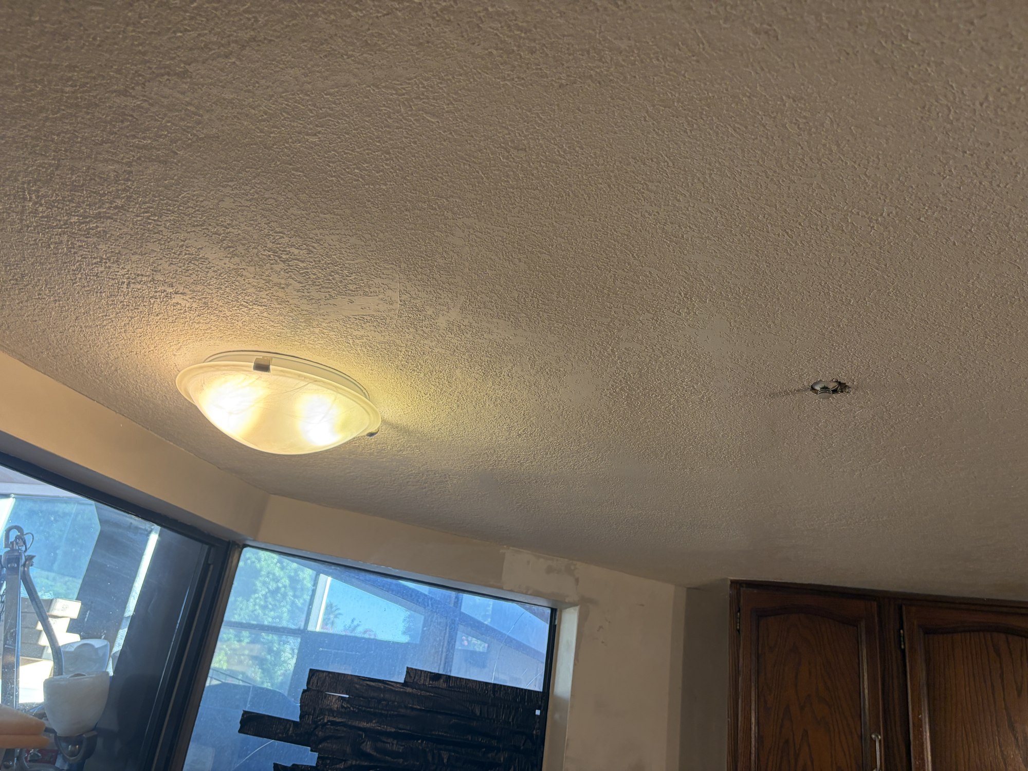 Ceiling after repair and paint