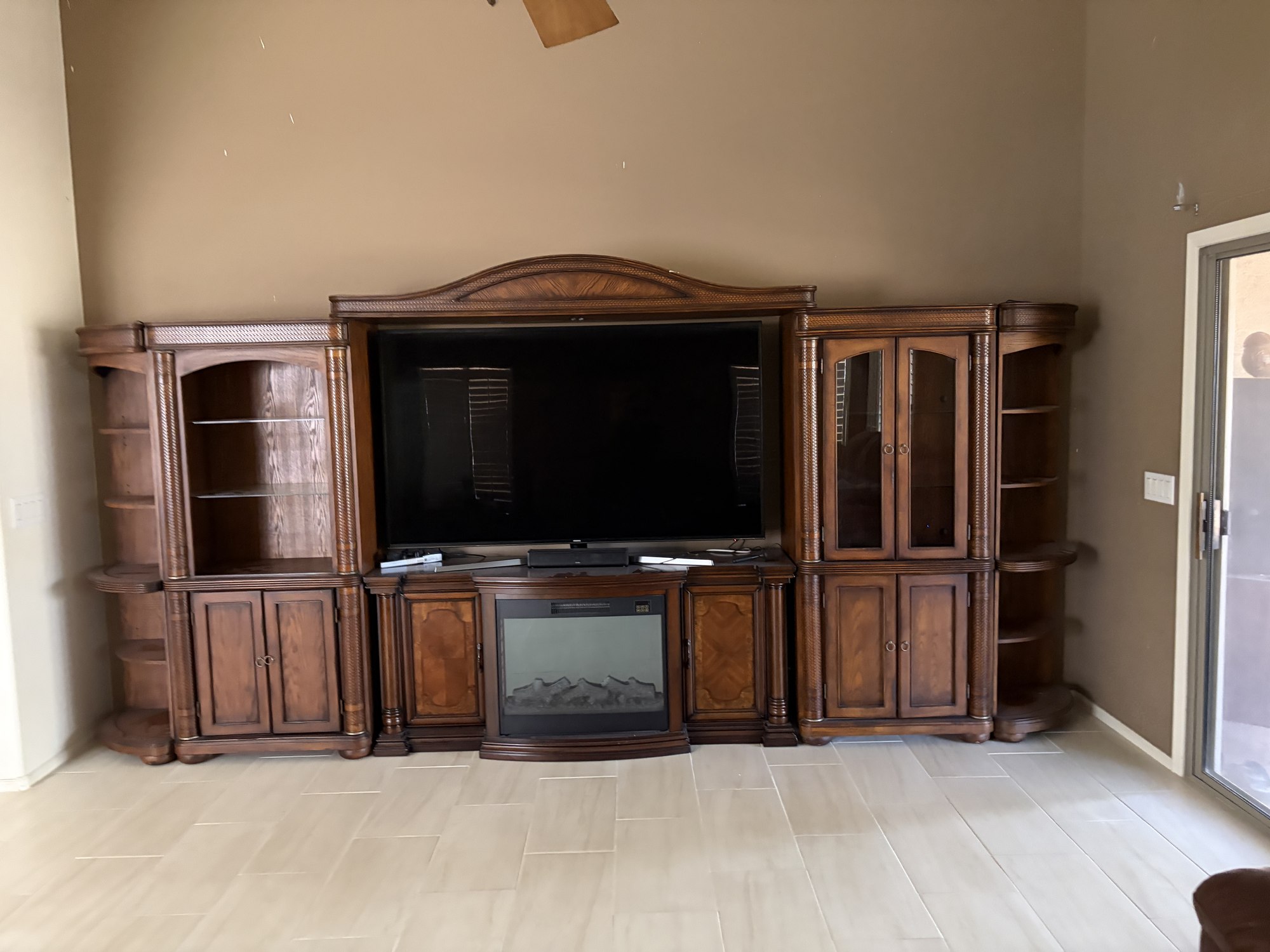 Media wall before renovation